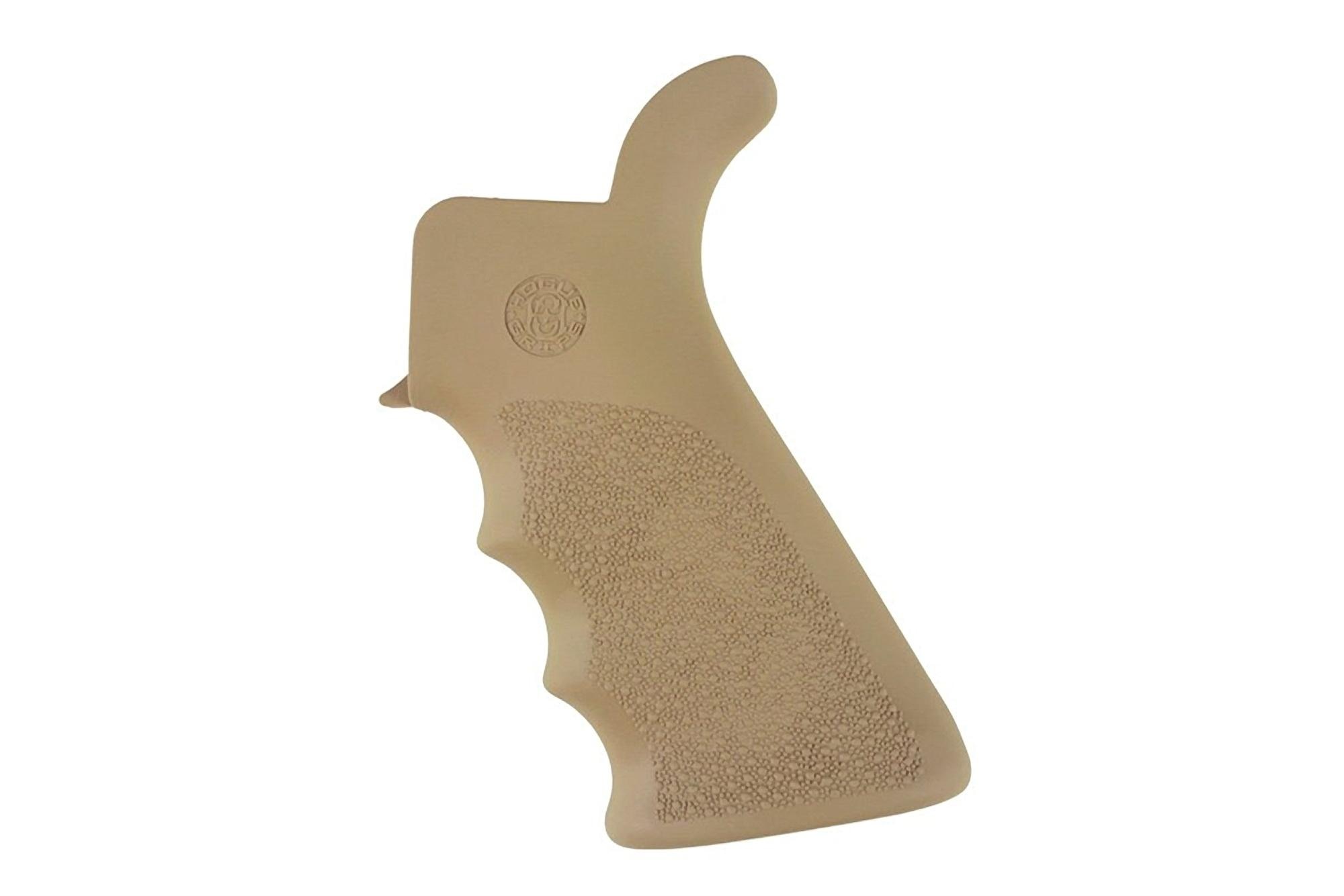 Hogue AR-15 OverMolded Pistol Grip - Beaver Tail - Finger Grooves - FDE